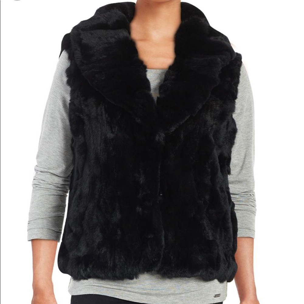 Surely Black Fur Vest
